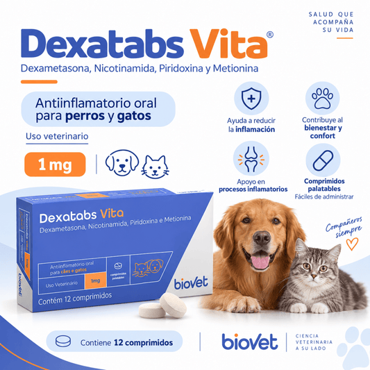 Dexatabs Vita Antiinflamatorio Oral para Perros y Gatos | Biovet - Cosmos
