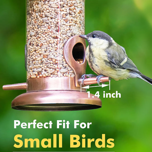 Comedero de Tubo para Aves Silvestres – Acabado Cobre Vintage - COSMOS