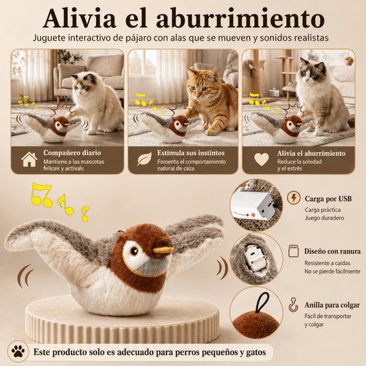 Juguete Interactivo Pajarito para Gatos – Estimula el Instinto de Caza y Juego - Cosmos