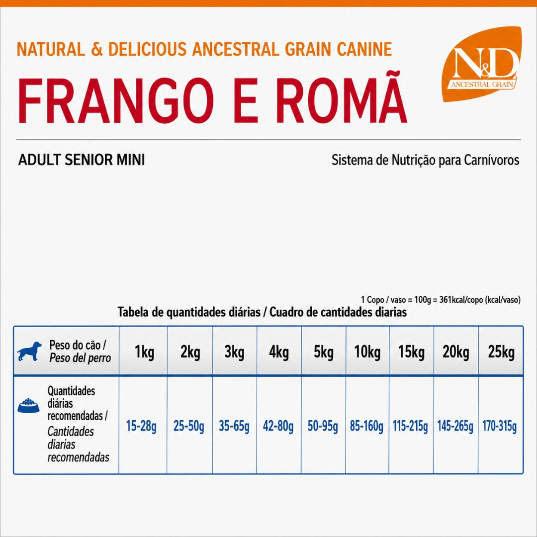 N&D Ancestral Grain Pollo Senior Mini 2.5kg