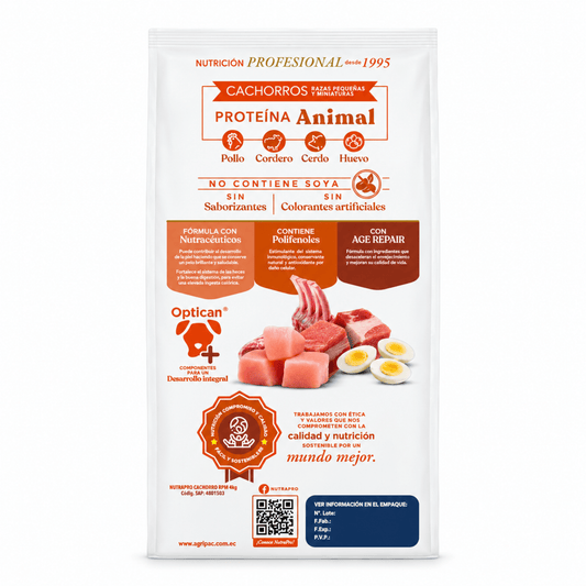 NutraPro para Cachorros Razas Pequeñas y Miniaturas | Alimento Premium - Cosmos