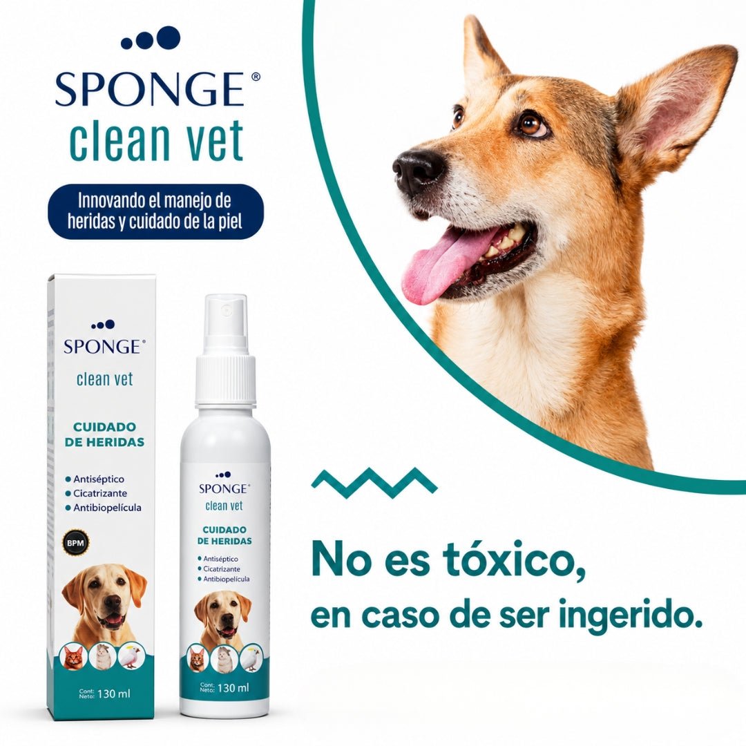 Sponge Clean Vet Solución para Heridas en Mascotas 130 ml - Cosmos