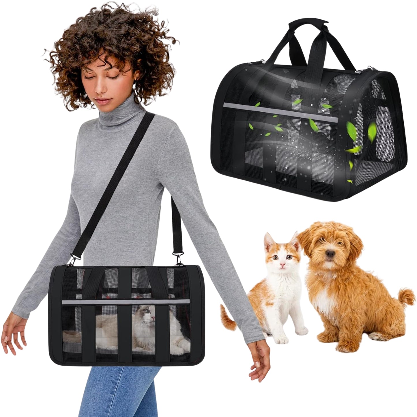 Bolso de Viaje Aprobado por IATA – Para Perros Miniatura, Gatos y Mascotas Pequeñas