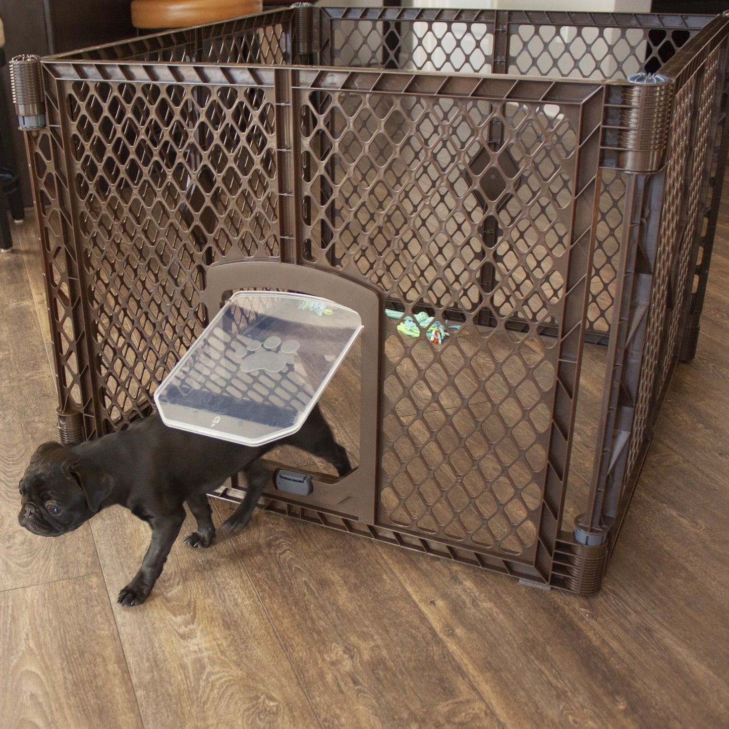 Corral Plástico con Puerta – 4 Paneles para Mascotas Pequeñas