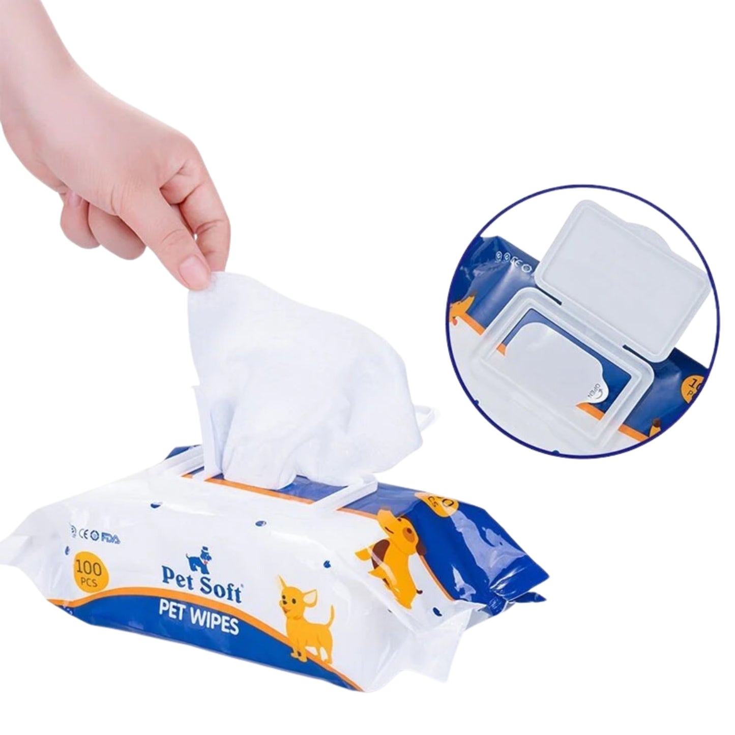 Toallitas Húmedas Pet Soft – 100 Unidades con Fragancia