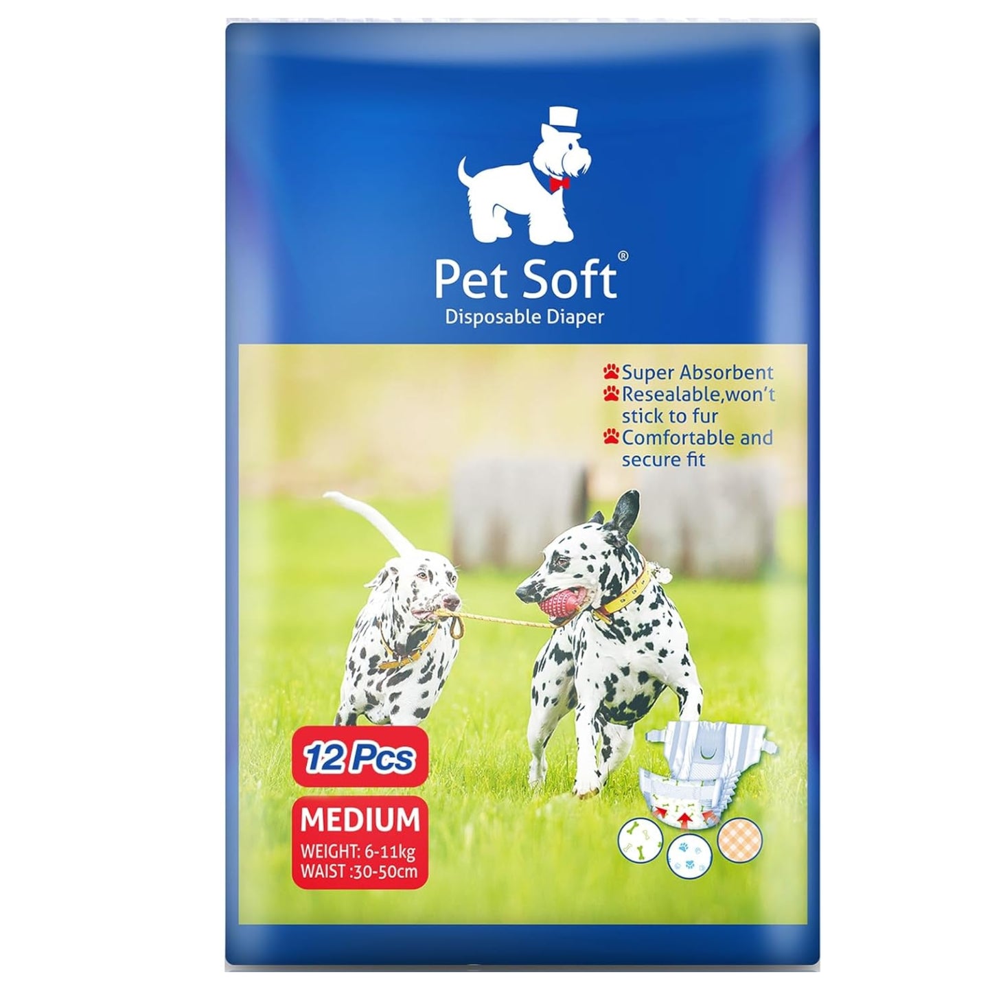 Pañales Desechables Pet Soft – Pack de 12 Unidades