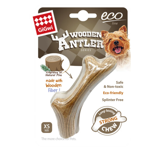 GiGwi Wooden Antler para Perros | Mordedor Natural de Madera Resistente - Cosmos