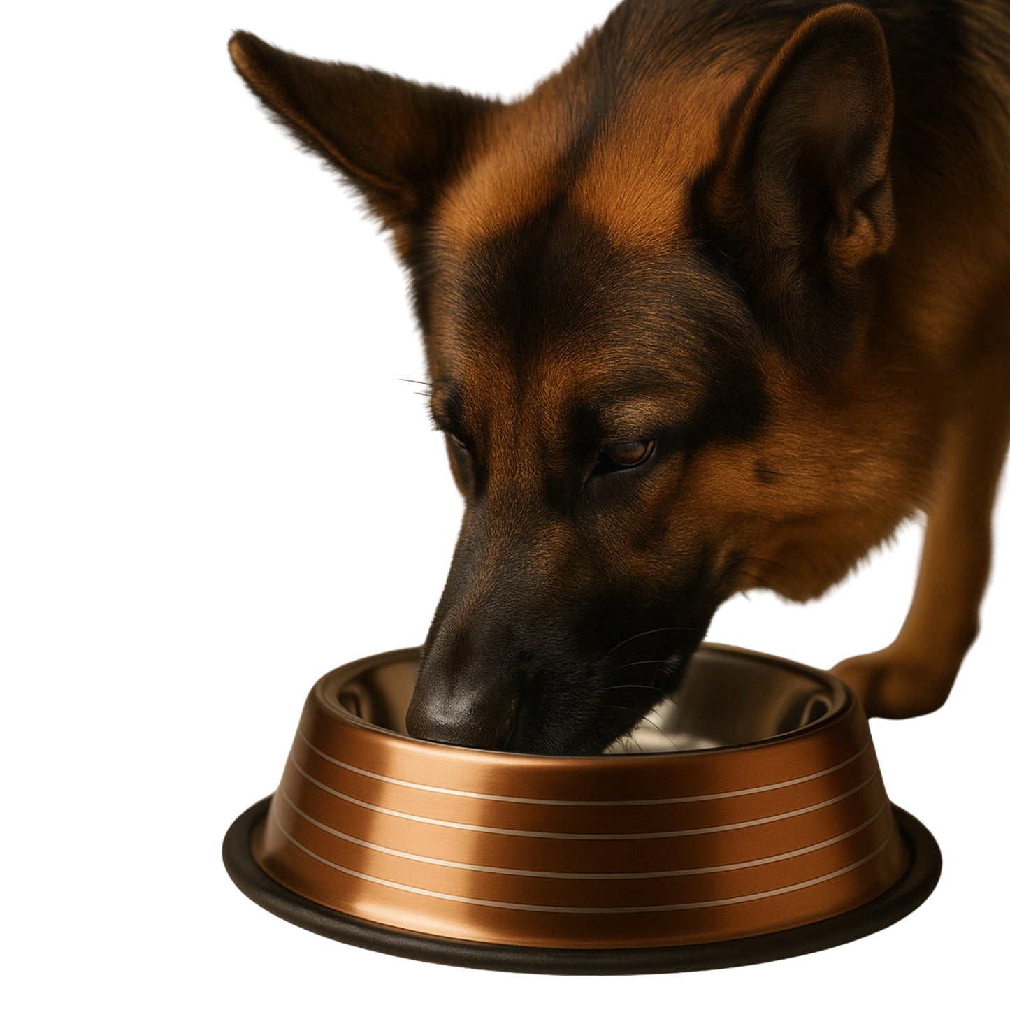 Comedero Antideslizante de Acero Inoxidable Cobrizo – Elegancia e Higiene para tu Mascota