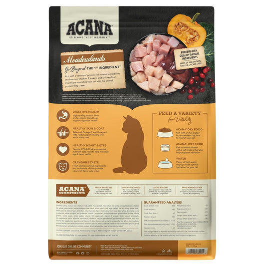 ACANA™ Meadowlands para Gatos – Alta Proteína de Origen Animal - COSMOS