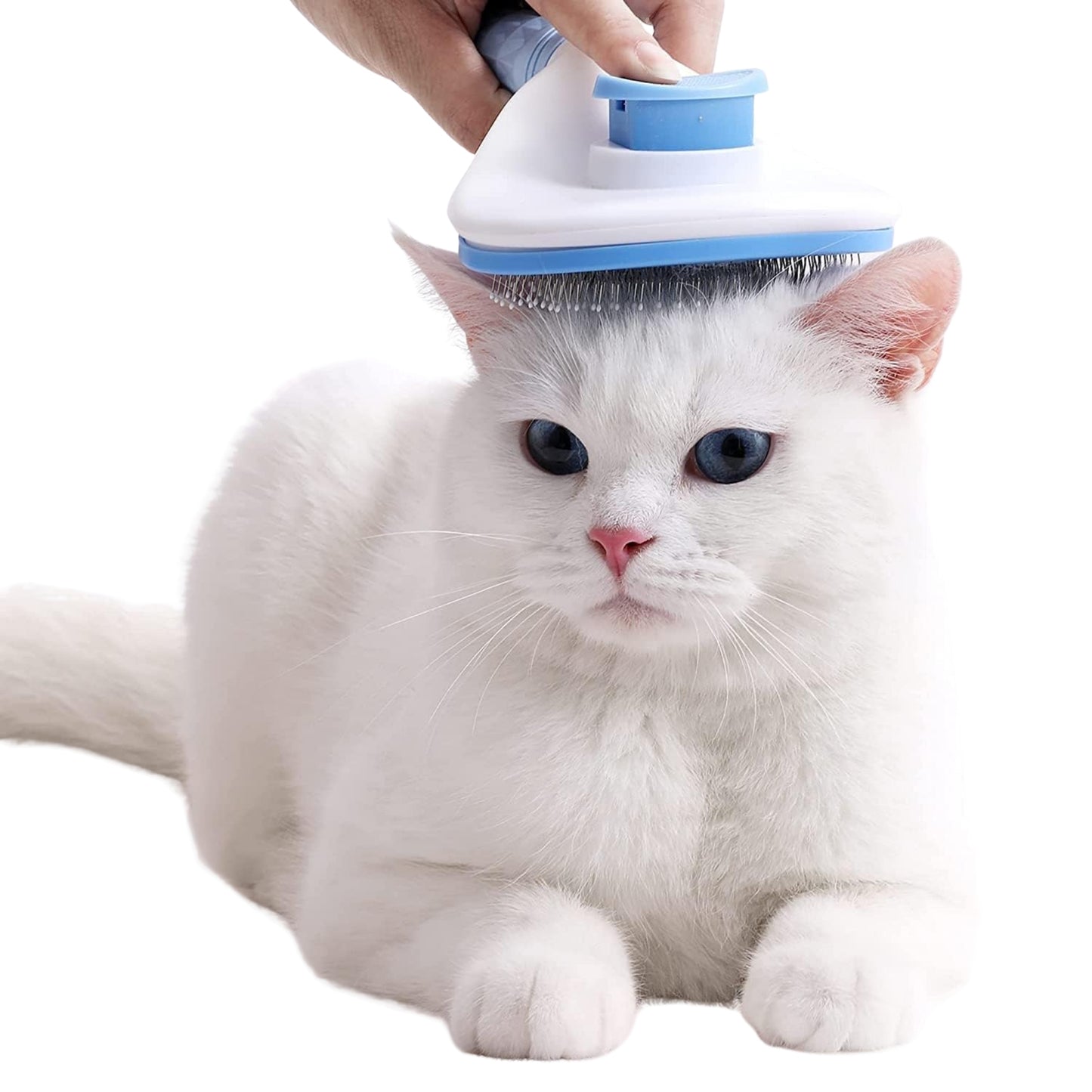 Cepillo auto-limpiador para perros y gatos – con botón expulsor de pelo y mango ergonómico