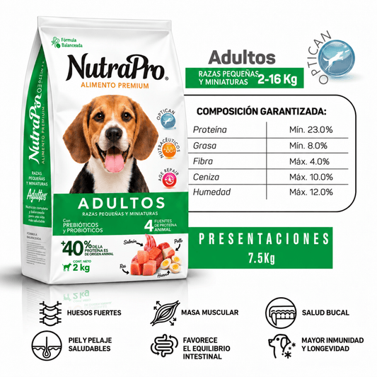Nutrapro Adulto Razas Pequeñas y Miniaturas 7.5 kg - Cosmos