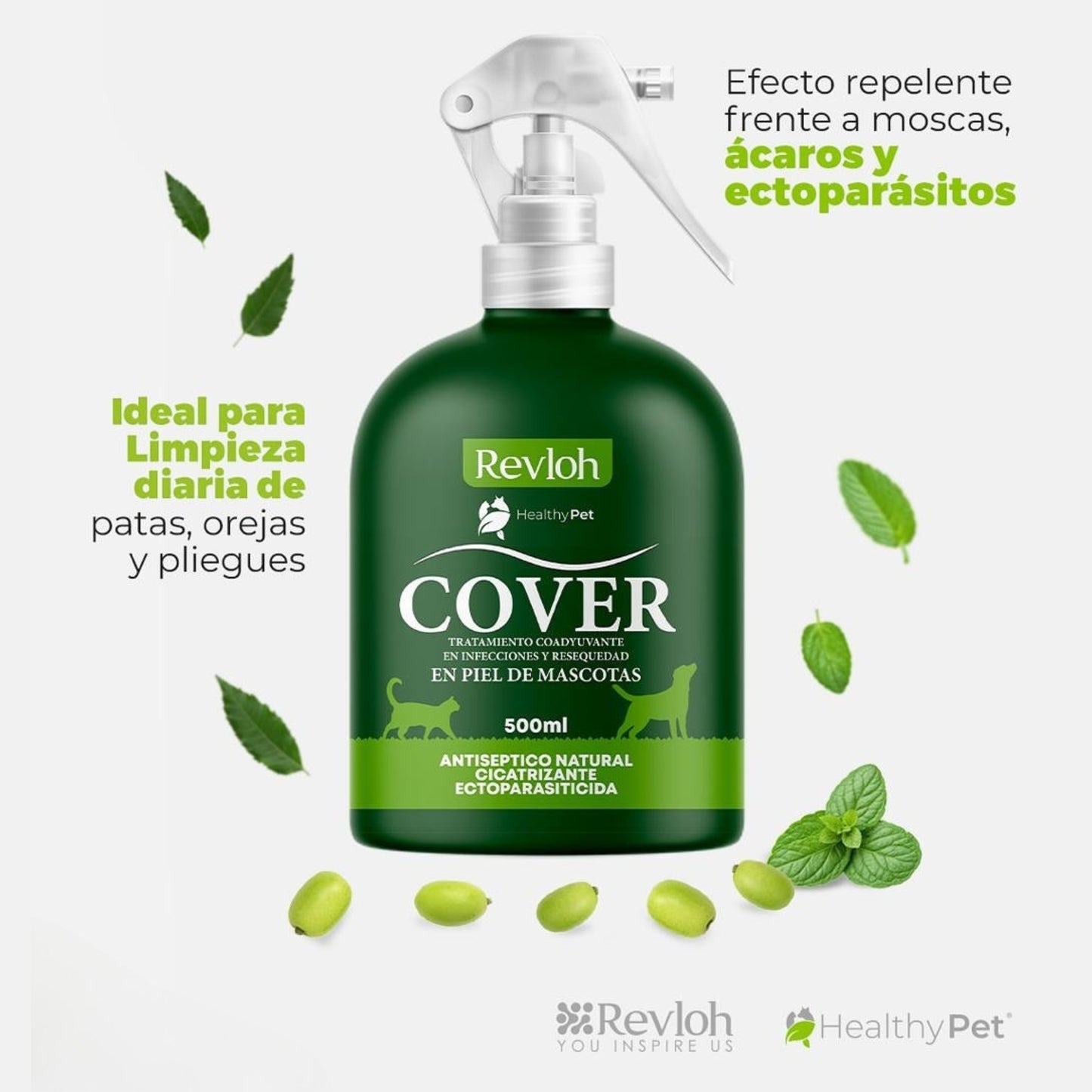 Healthy Pet COVER – Antiséptico Natural y Ectoparasiticida
