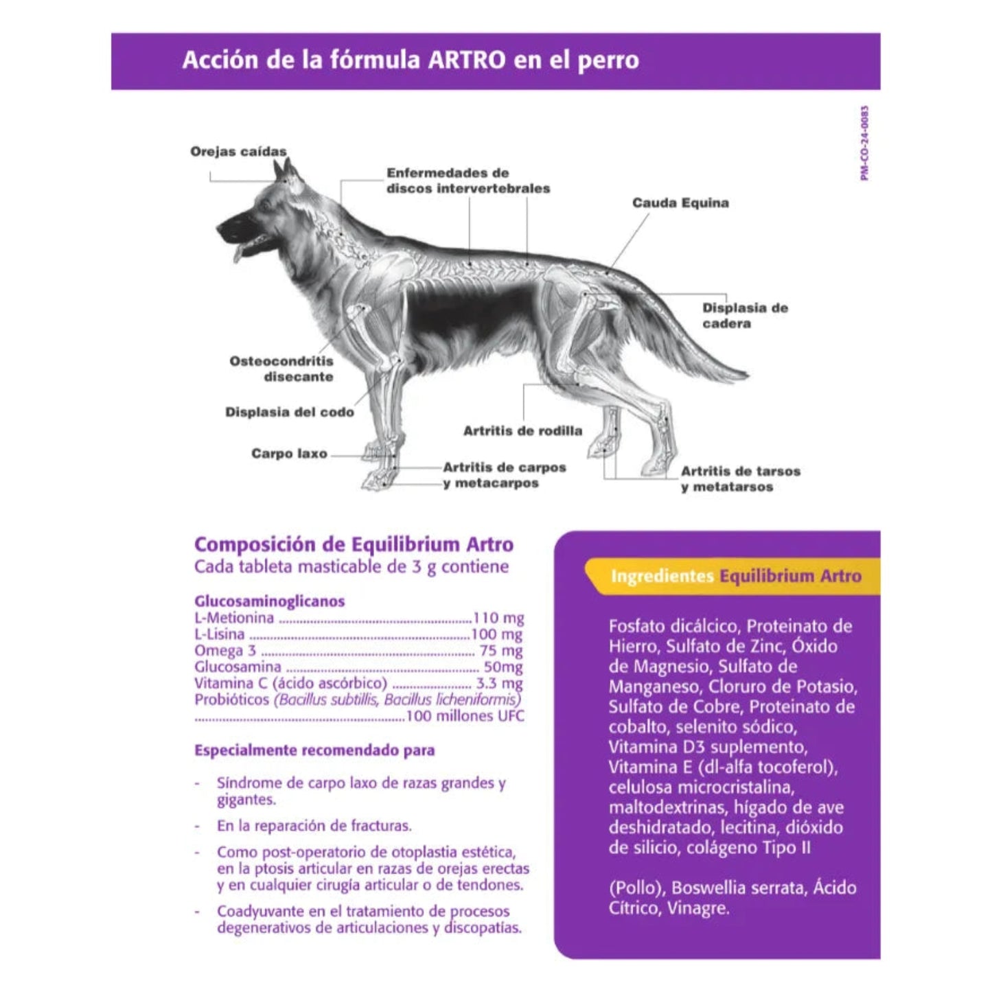 Equilibrium Artro – Suplemento Articular para Perros Senior