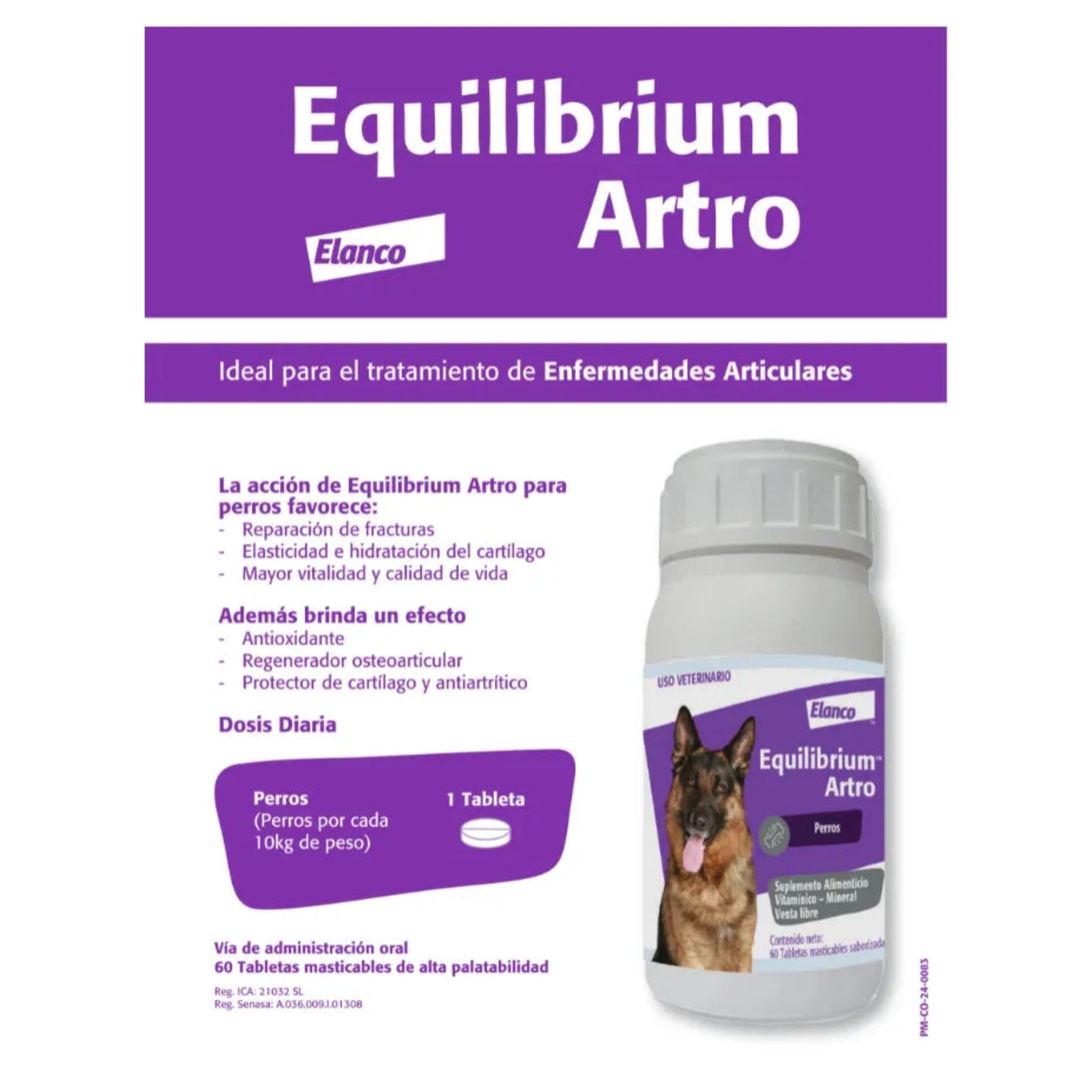 Equilibrium Artro – Suplemento Articular para Perros Senior