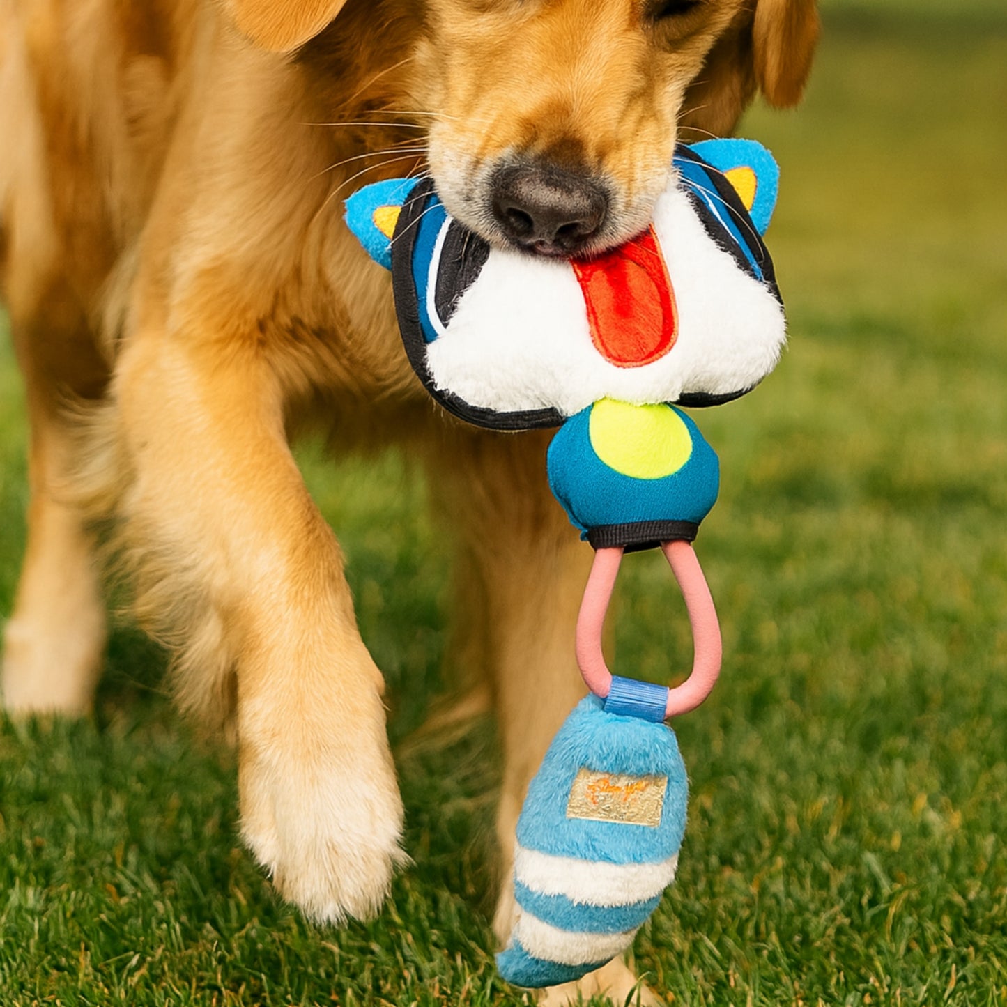 Juguete para perro GIGWI Raccoon Rope Squeaker - COSMOS