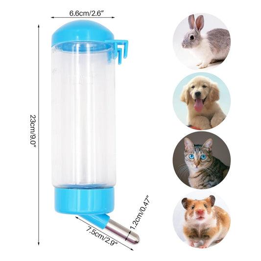Botella de Agua para Conejos, Hamsters, Perros, Gatos 500 ml Antigoteo - COSMOS