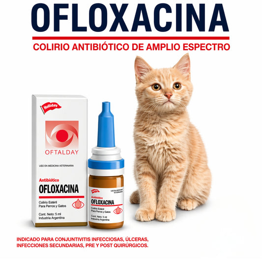 Ofloxacina 5 ml – Colirio Antibiótico Oftálmico para Perros y Gatos - Cosmos