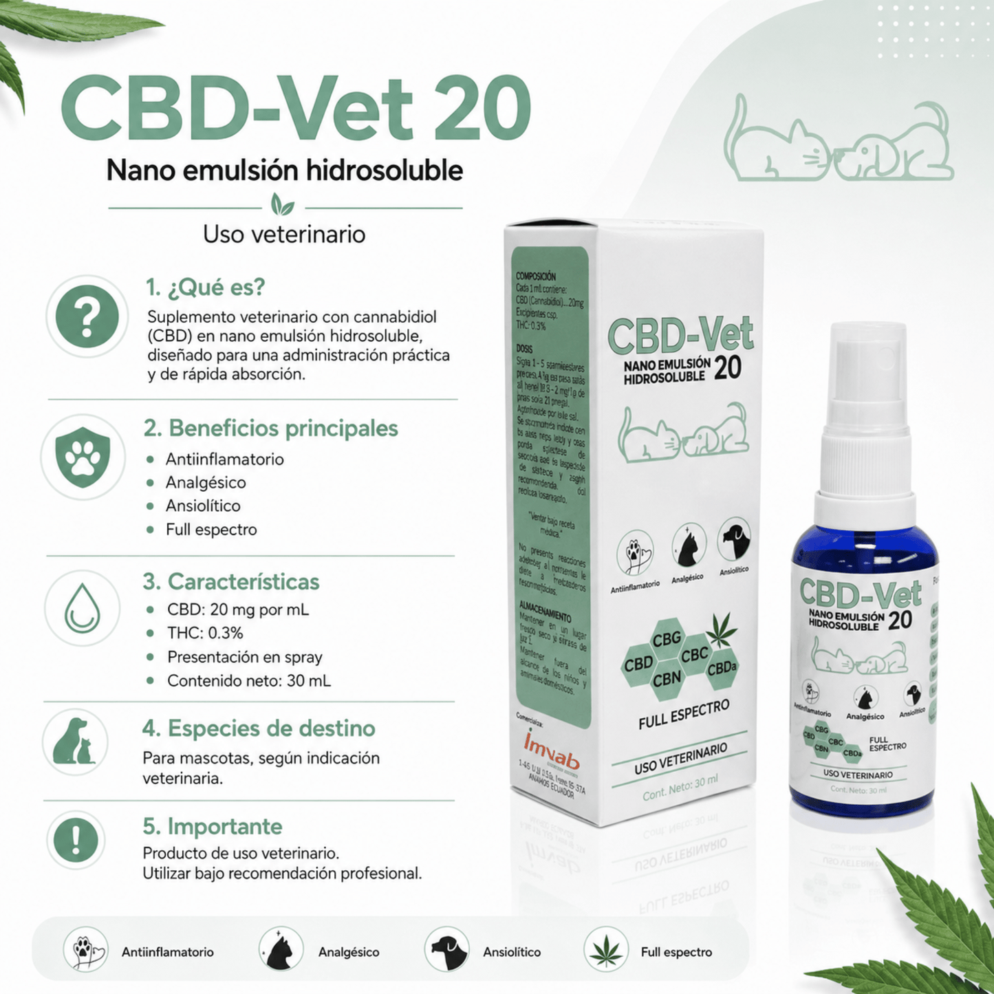 CBD-Vet Nano para Perros y Gatos 30 ml - Cosmos