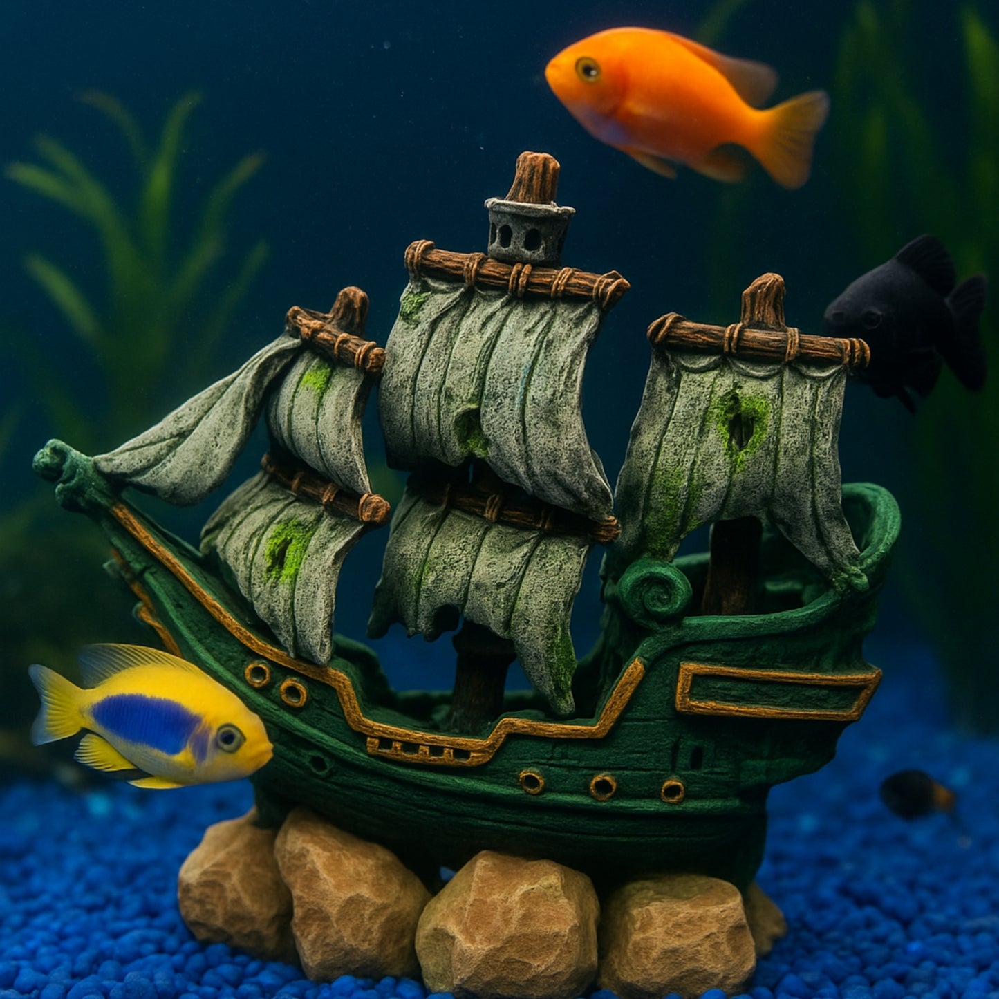 Adorno de Resina – Barco Pirata Naufragado - COSMOS