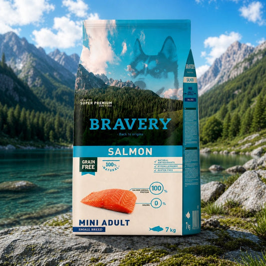 BRAVERY Salmón Mini Adulto Razas Pequeñas - Cosmos