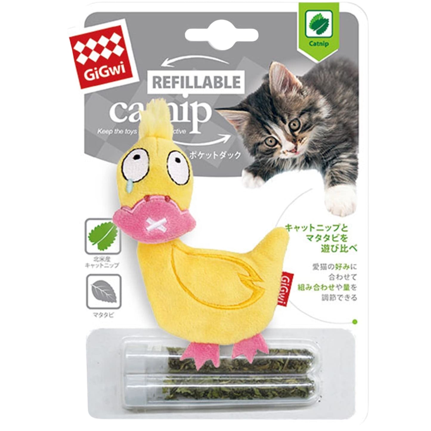 Juguete GIGWI Refillable Catnip – Pato de Peluche - COSMOS