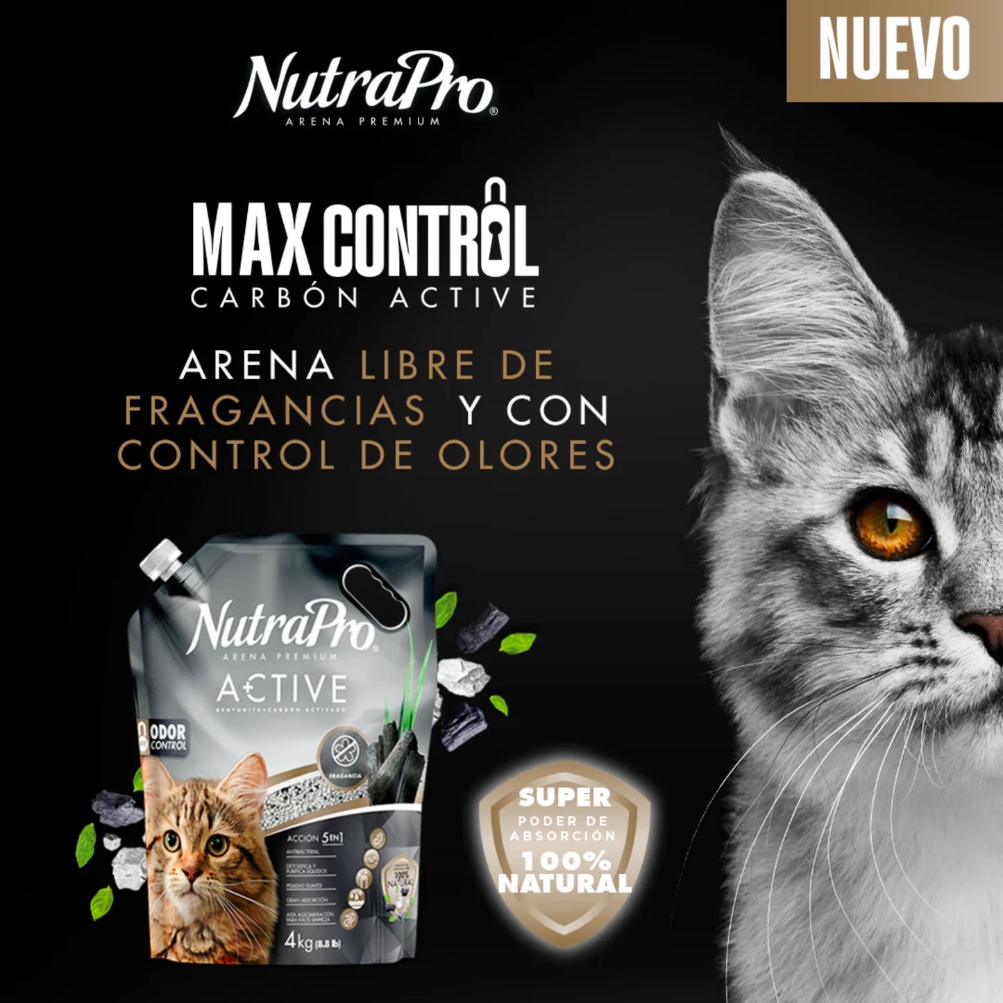 NutraPro Arena para Gatos con Carbón Activo – Control de Olor y Alta Absorción