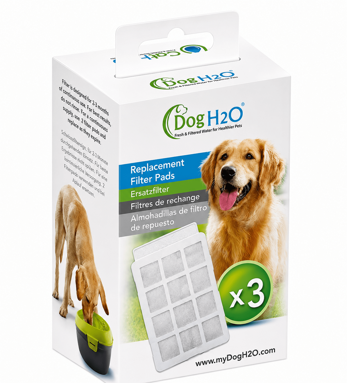 Filtros de Repuesto Dog H2O x3 para Bebedero de Mascotas - Cosmos