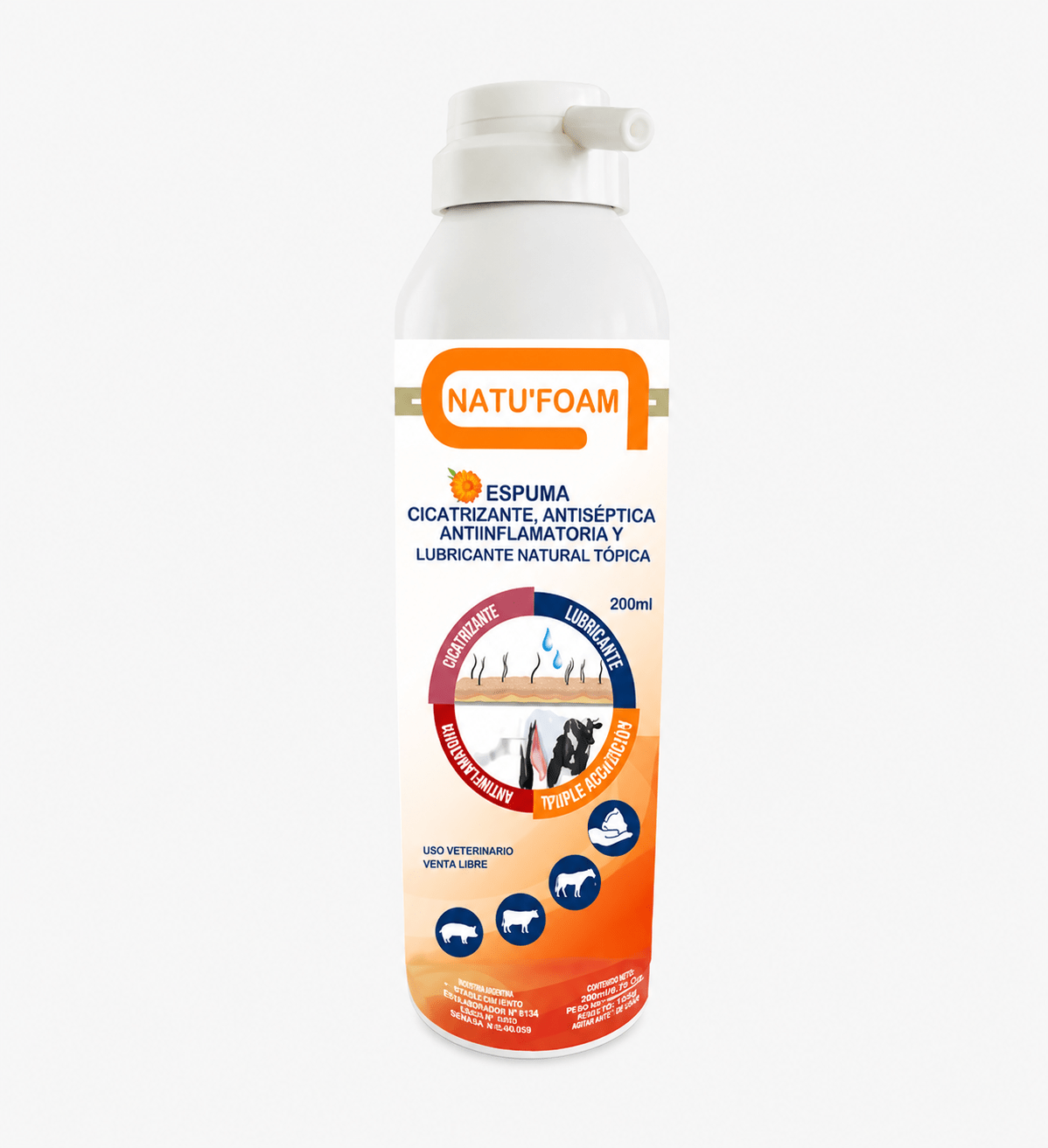 Natu’Foam Espuma Cicatrizante, Antiséptica y Lubricante Natural 200 ml - Cosmos