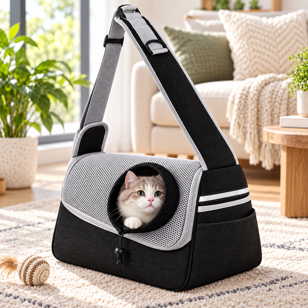 Bolso Transportador para Perros y Gatos con Malla