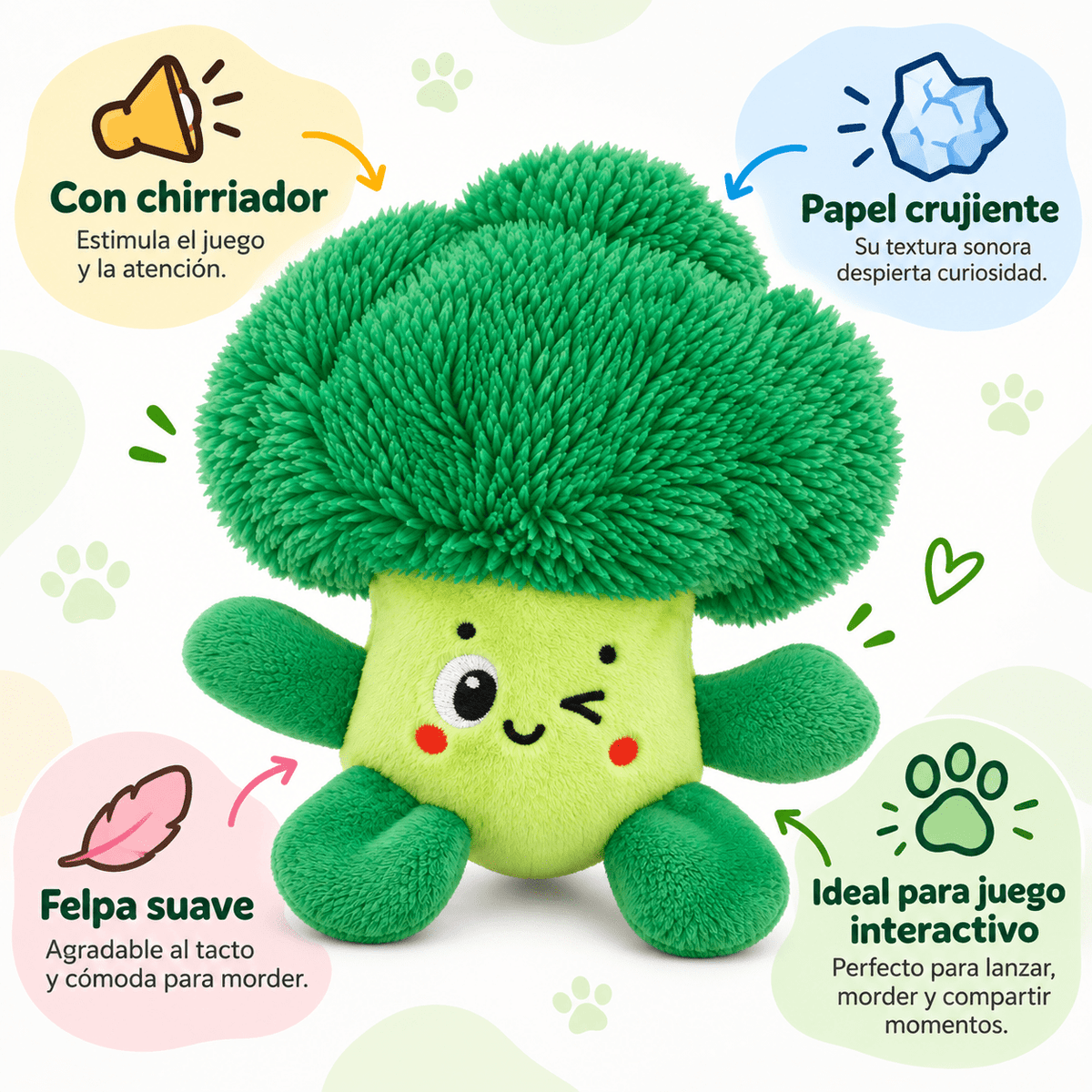 Juguete de Peluche Brócoli con Sonido para Perro GiGwi Suppa - Cosmos