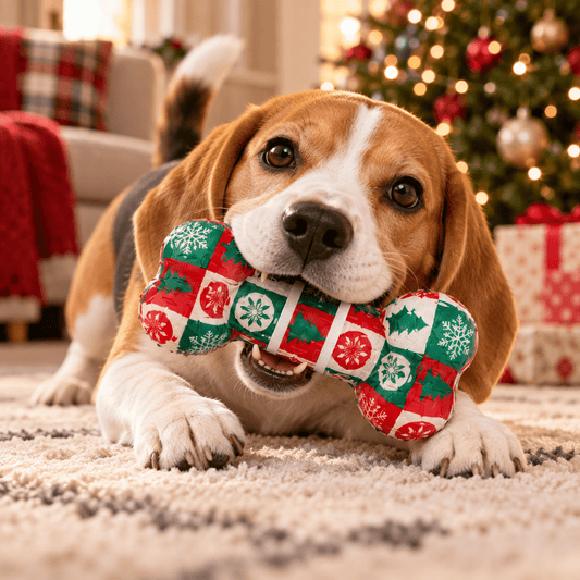 Juguete de Caucho Hueso Navideño para Perro GiGwi X-mas Tales - Cosmos