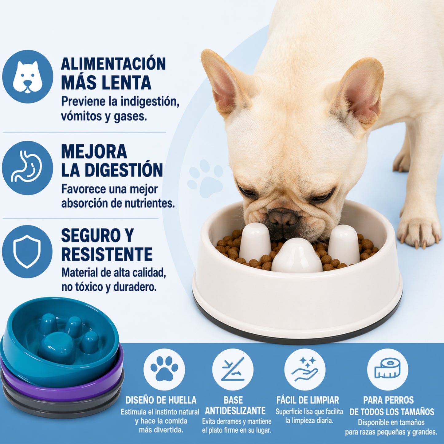 Plato Anti Ansiedad Huella para Perros – Slow Feeder - Cosmos
