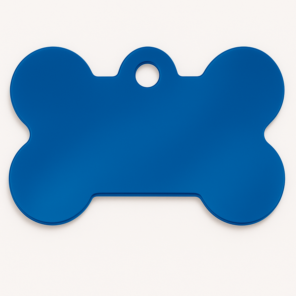 Quick-Tag Bone – Placa de Identificación Personalizada para Perros (Cromada, Grande)