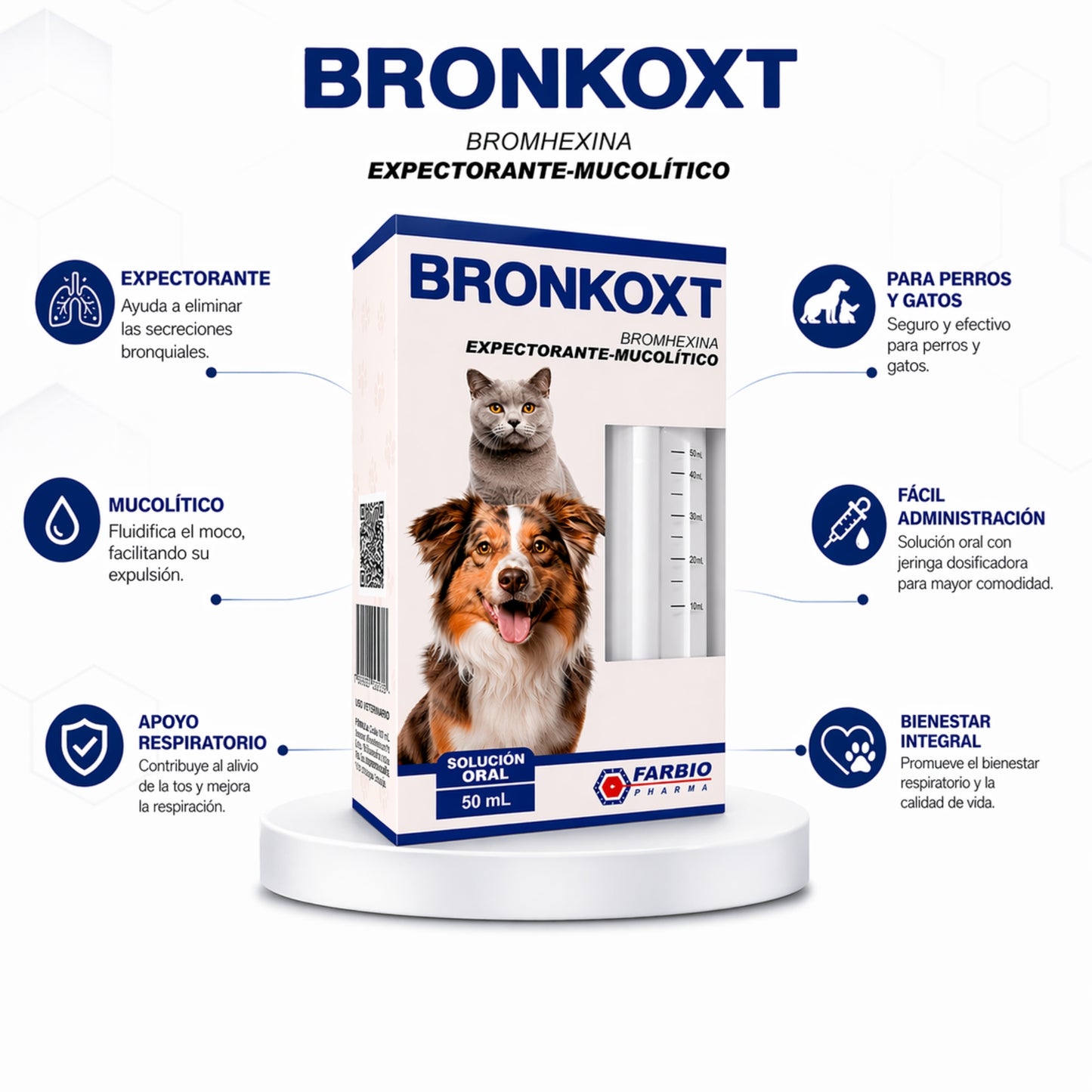 Bronkoxt® – Expectorante Mucolítico para Problemas Respiratorios en Perros y Gatos - Cosmos