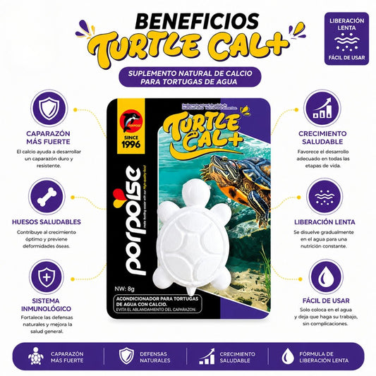 Porpoise Turtle Cal+ 8 g – Suplemento de Calcio para Tortugas de Agua - Cosmos