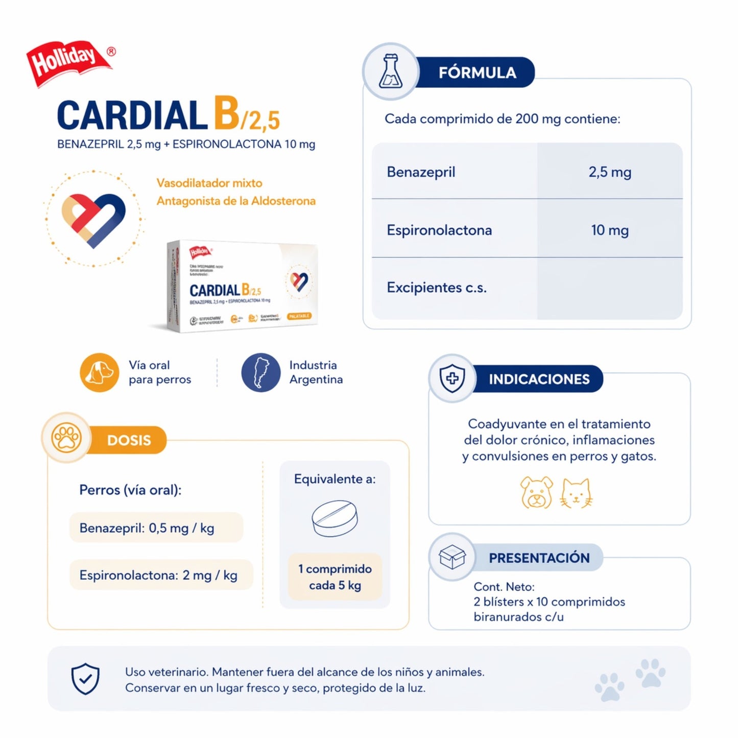 Cardial B® 2.5 mg – Protector cardíaco para perros - Cosmos