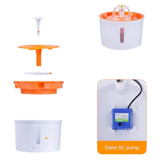 Fuente de Agua Redonda para Gatos con Flor y Filtro de Carbón - COSMOS
