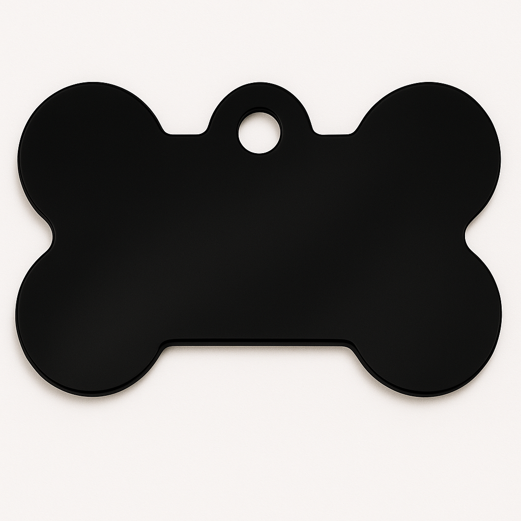 Quick-Tag Bone – Placa de Identificación Personalizada para Perros (Cromada, Grande)