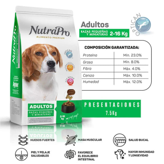 Nutrapro Adulto Razas Pequeñas y Miniaturas 7.5 kg - Cosmos