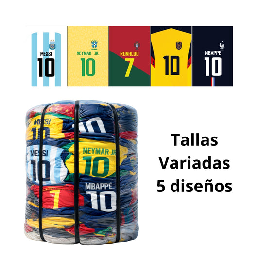 Paca de Camisetas de Fútbol para Perros – 5 Diseños Tipo Mundial | Tallas Variadas - Cosmos