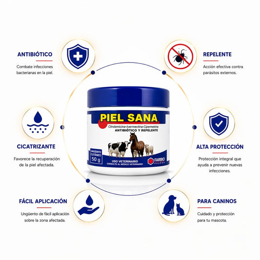 Piel Sana® 50 g – Ungüento Antibiótico y Repelente Cutáneo para Perros y Gatos - Cosmos