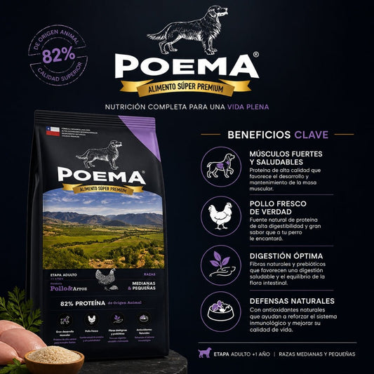 Poema Adulto Pollo libre pastoreo & Salmón Hidrolizado Premium. - Cosmos