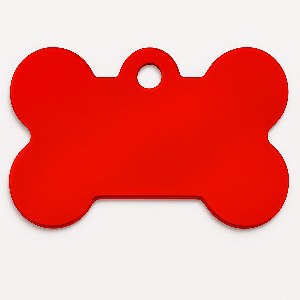 Quick-Tag Bone – Placa de Identificación Personalizada para Perros (Cromada, Grande)