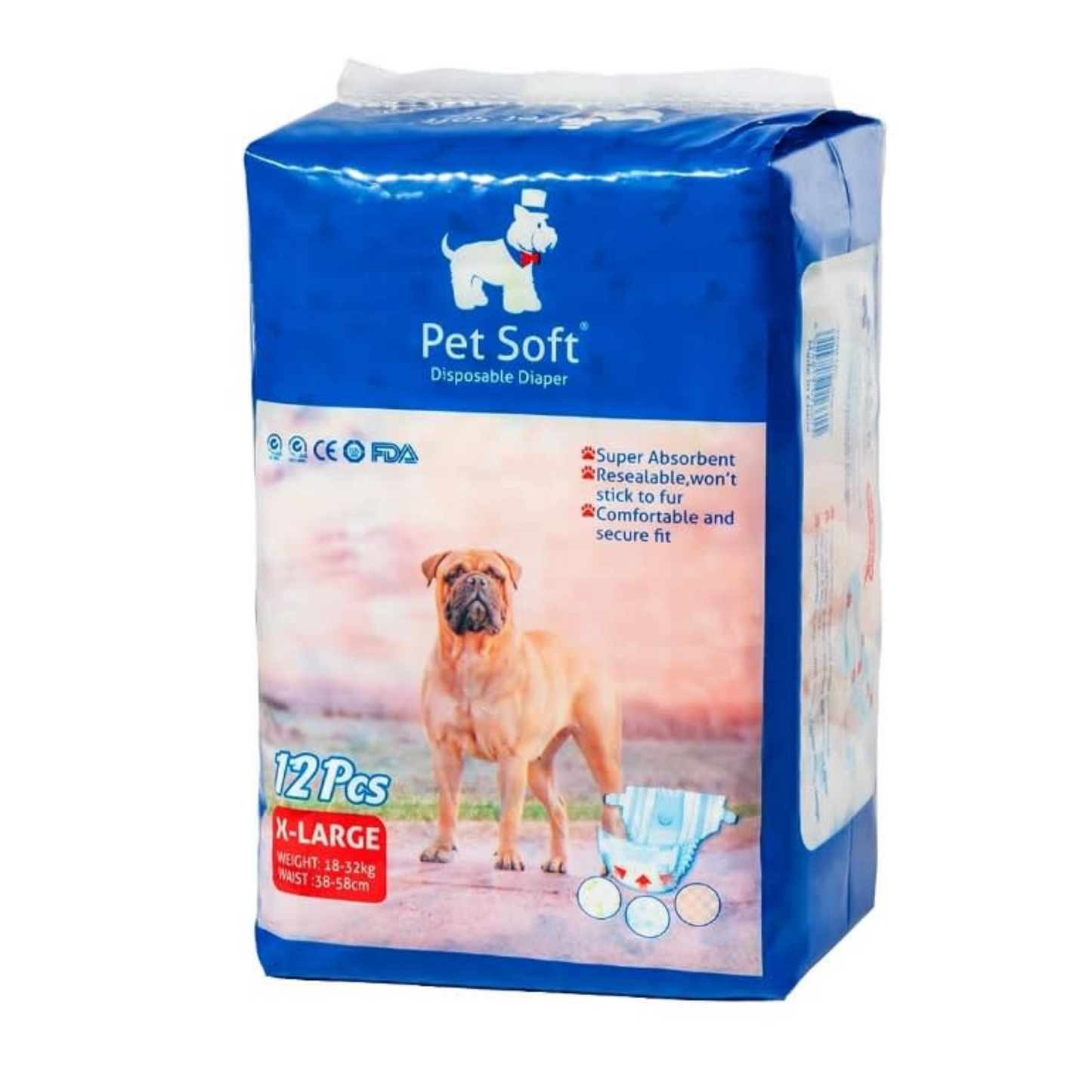 Pañales Desechables Pet Soft – Pack de 12 Unidades