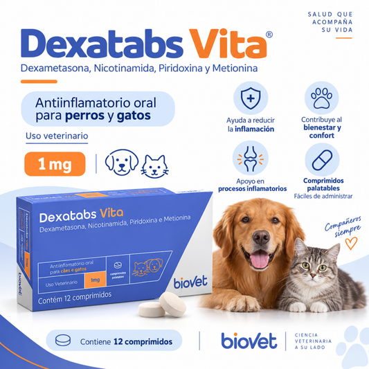 Dexatabs Vita Antiinflamatorio Oral para Perros y Gatos | Biovet