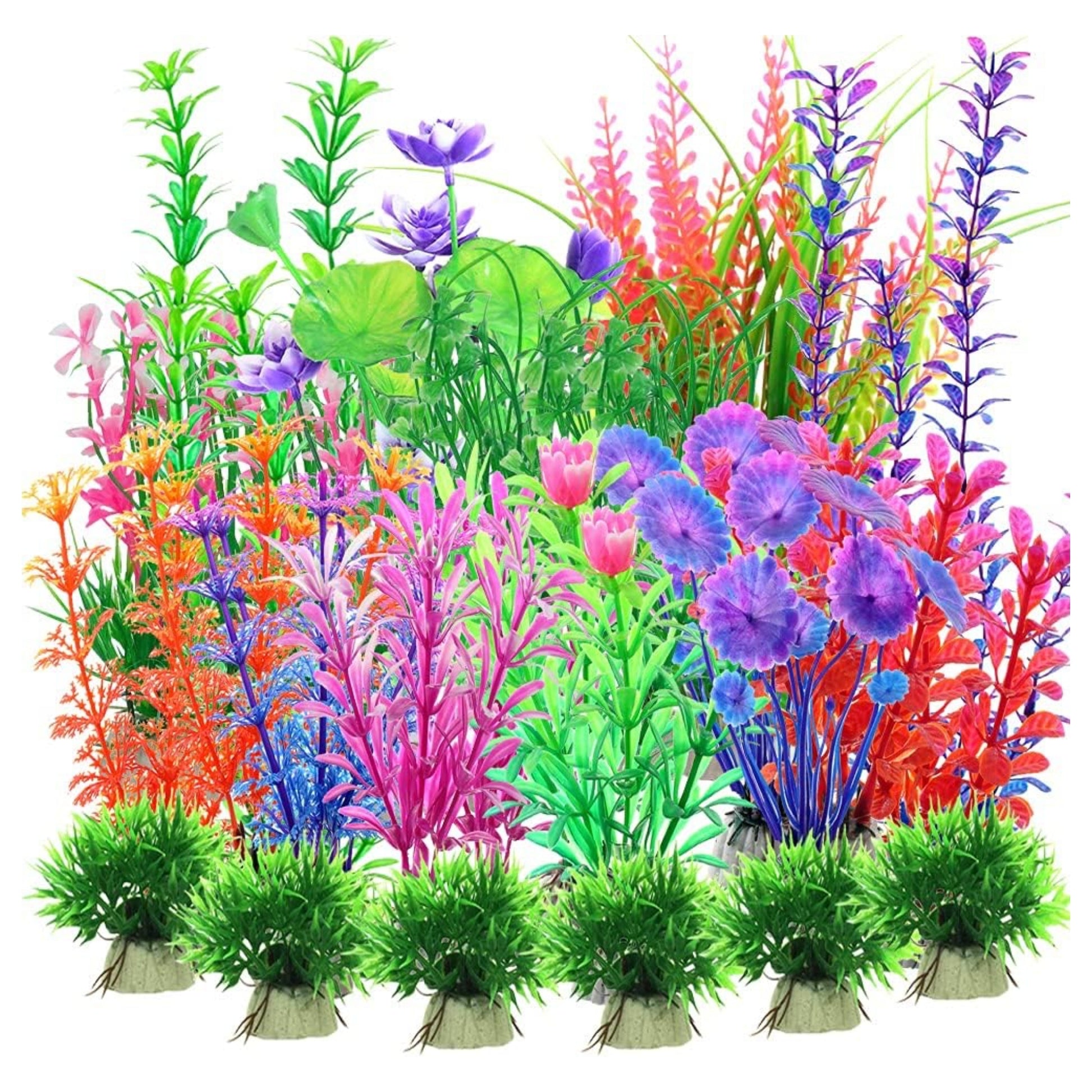 Plantas Acuáticas Artificiales Variadas – Venta Individual (3", 4", 8" y 12") - COSMOS