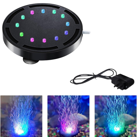 Iluminación LED para Acuario con Piedra de Burbuja – 12 Luces Multicolor - COSMOS