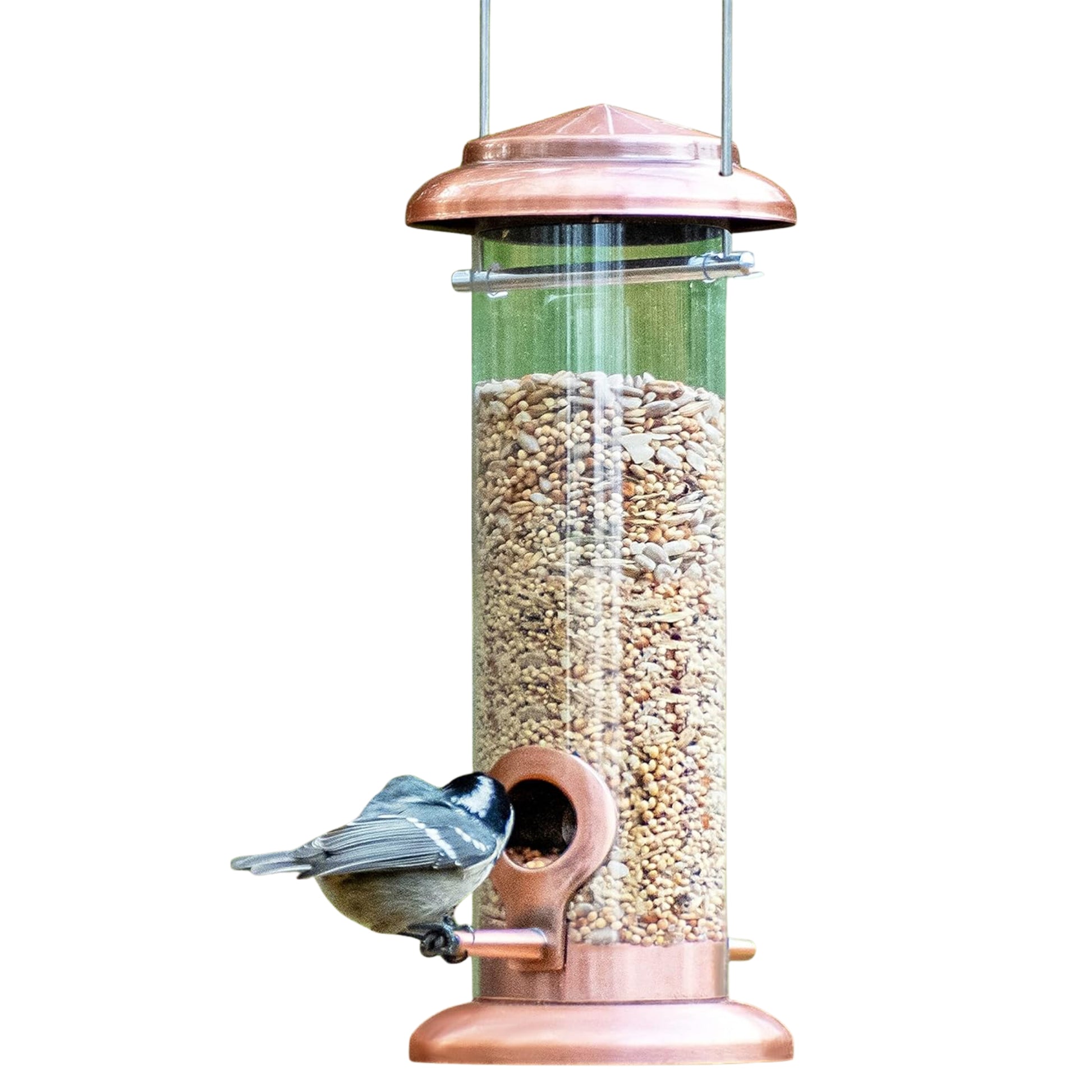 Comedero de Tubo para Aves Silvestres – Acabado Cobre Vintage - COSMOS