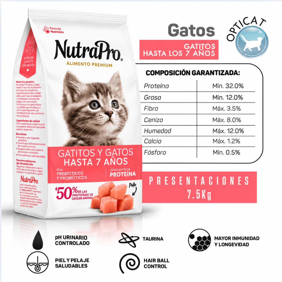 Nutra Pro Gatos y Gatitos – Pollo 7.5 kg - Cosmos