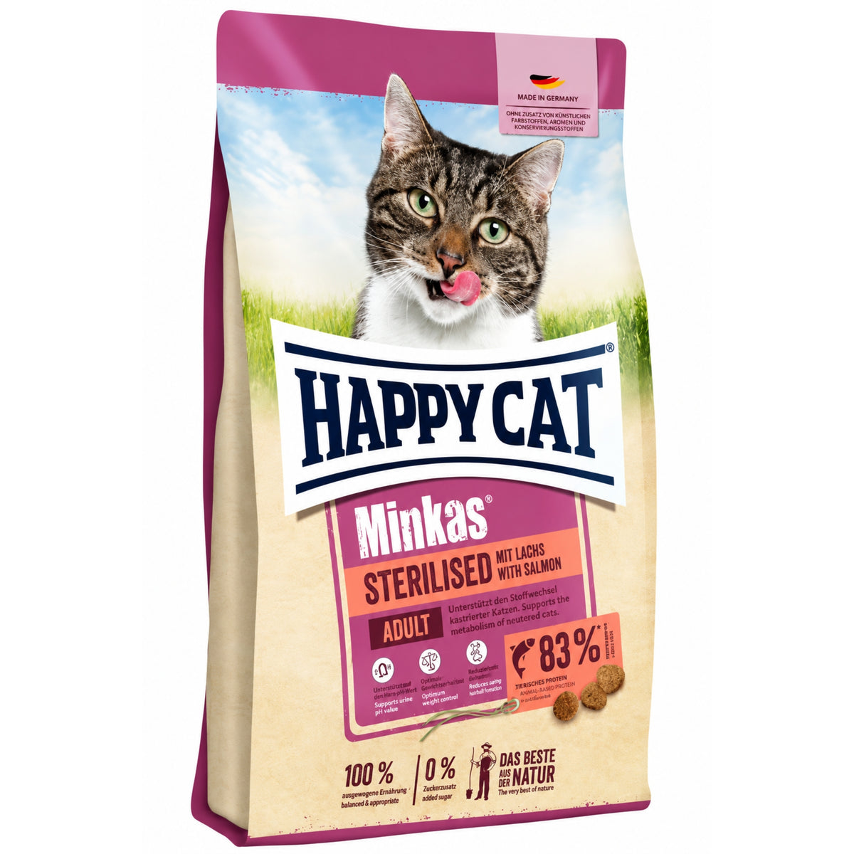 Happy Cat Minkas Sterilised Salmón – Alimento Completo para Gatos Adultos Esterilizados - Cosmos